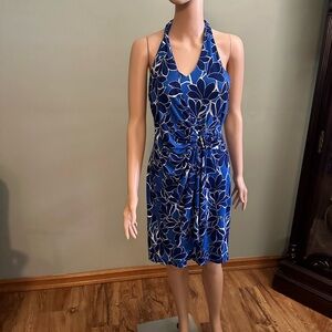 Tommy Bahama Blue Floral Backless Dress